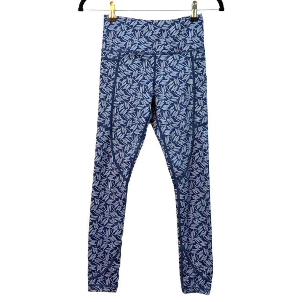 Zyia Navy Hay Stacks Pocket Light N Tight 7/8 Leggings Size 2